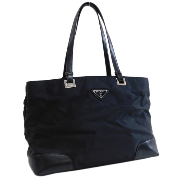 Prada tote bag triangular nylon black - Picture 1 of 8